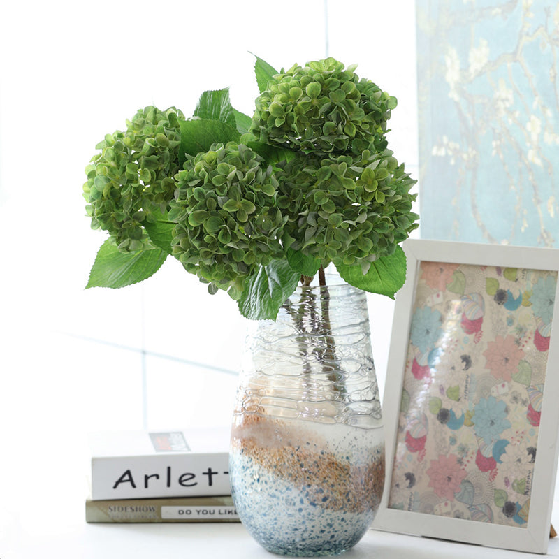 Bouquets de fleurs d'hortensia en vrac de 18 pouces Fleurs d'hortensia en soie en gros 