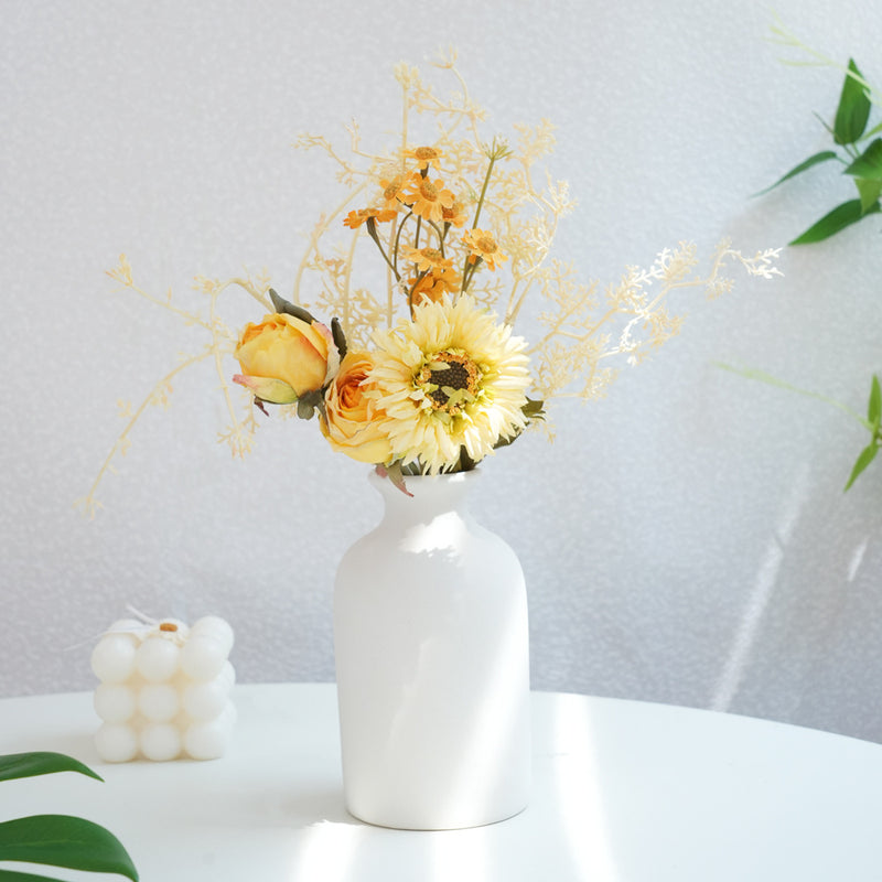 Artificial Peony Bouquet with 3 Blooms, 13" Silk-like Faux Flowers for Home Decor, Wedding Centerpieces, Modern Vase Arrangements