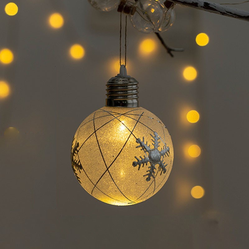 Bulk Light Up Snowflake Elf LED Bulb Christmas Ball Ornaments Xmas Tree Hanging Balls Lights Wholesale