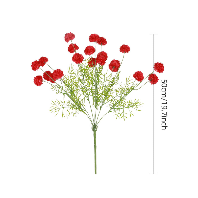 Artificial Chrysanthemum Bush with 21 Pom Pom Blooms, Faux Silk Floral Stem for Wedding, Vase Arrangements & Home Decor