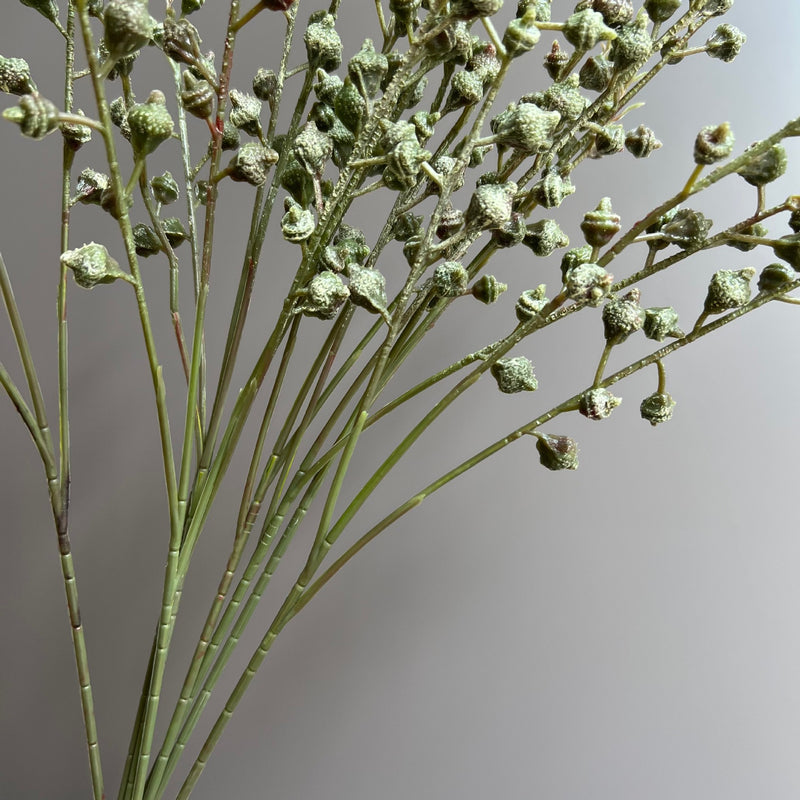 Artificial Eucalyptus Berry Bush, 3-Fork White Green Faux Stems, Set of 5 for Wedding & Home Decor