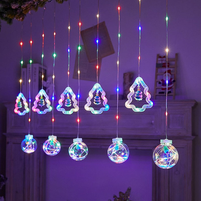 Bulk Christmas Window Hanging Lights Ornaments 118 Ft LED Curtain Lights Toys USB Powered String Lights with Smart Remote Control for Xmas Party Decor Wholesale