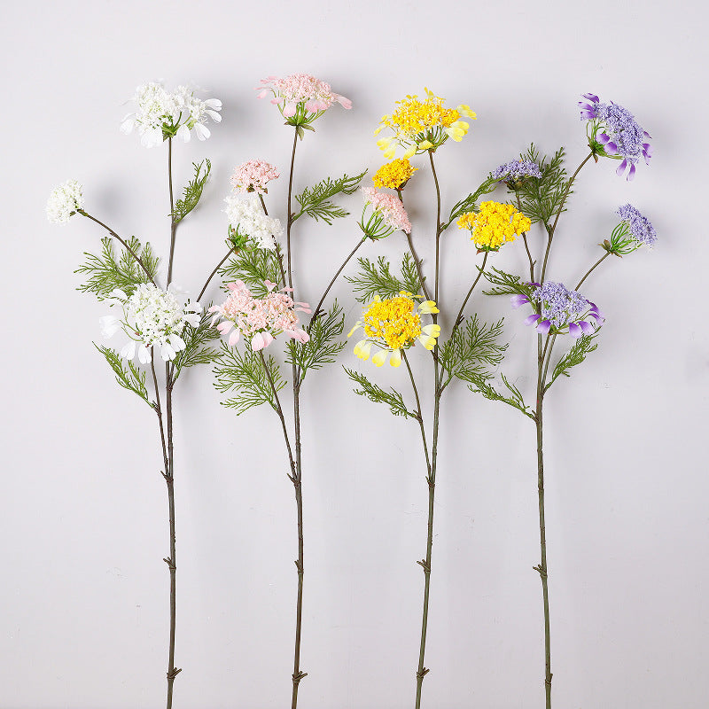 38" Realistic Artificial Dandelion & Snowberry Stem, Single Branch with 4 Blooms, Ins Modern Floral Decor for Weddings, Home, Offices