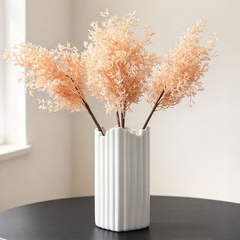 Artificial Frosted Misty Grass Bush, Faux Oncidium Filler Stem for Vases, Wedding Centerpieces & Home Decor