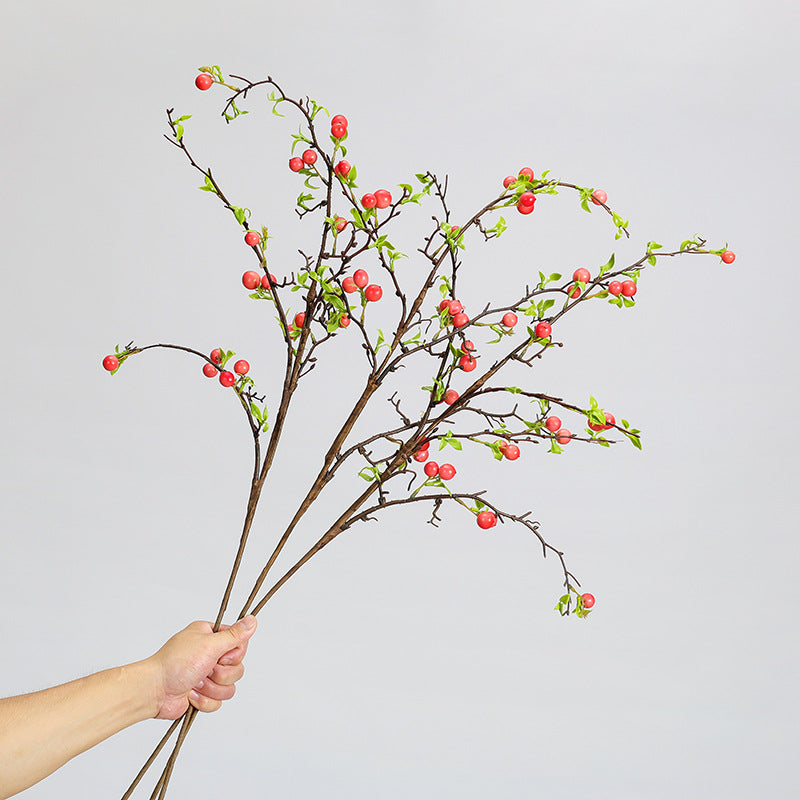 Artificial Berry Branch, Set of 1 Stem with 17 Mini Berries, 36" Total Length for Vase Arrangements, Wedding Centerpieces & Home Decor
