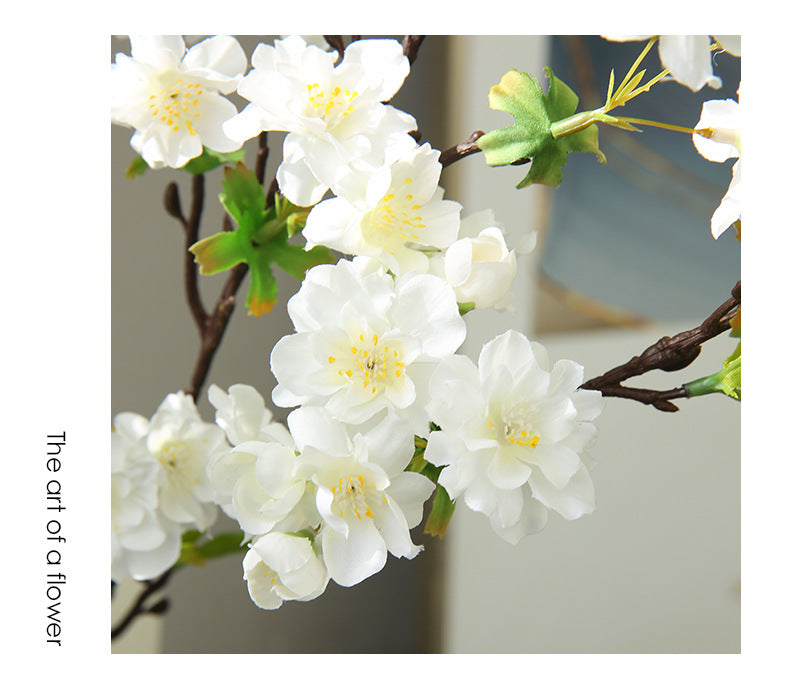 Artificial Cherry Blossom Branch, 36" Single Stem with 25 Blooms, Silk Flower for Home Decor, Wedding, Office, Modern & Luxe Style