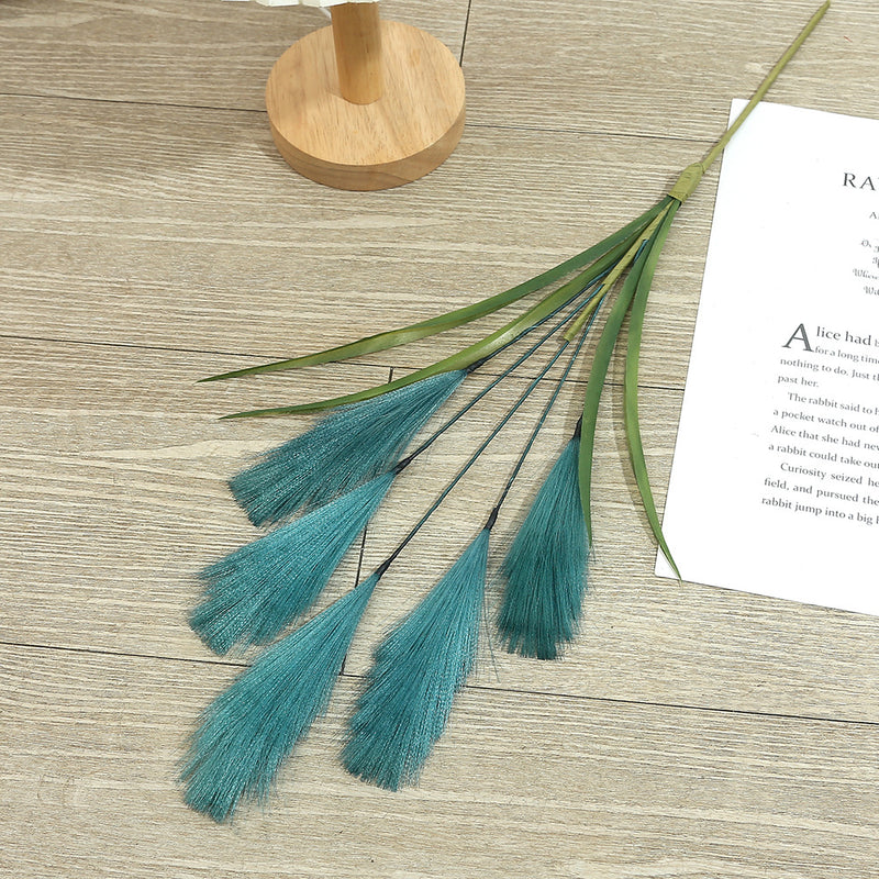 20" Artificial Pampas Grass Single Stem, Faux Silk Feather Reed for Wedding Decor & Modern Home Styling