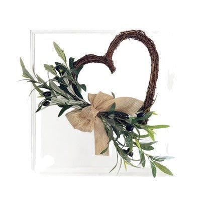 Artificial Olive Leaf Garland, 18" Rustic Vine Wreath for Seasonal Home Decor, Weddings & Events
