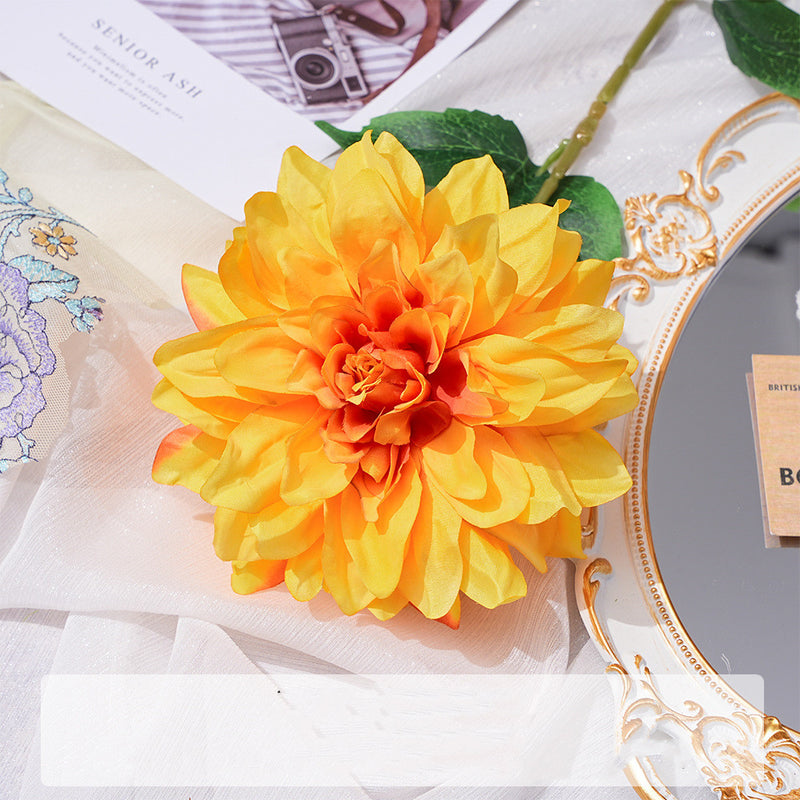 Fleurs artificielles en soie avec tige de dahlia de 24 po en vrac, plantes d'automne, compositions florales en gros