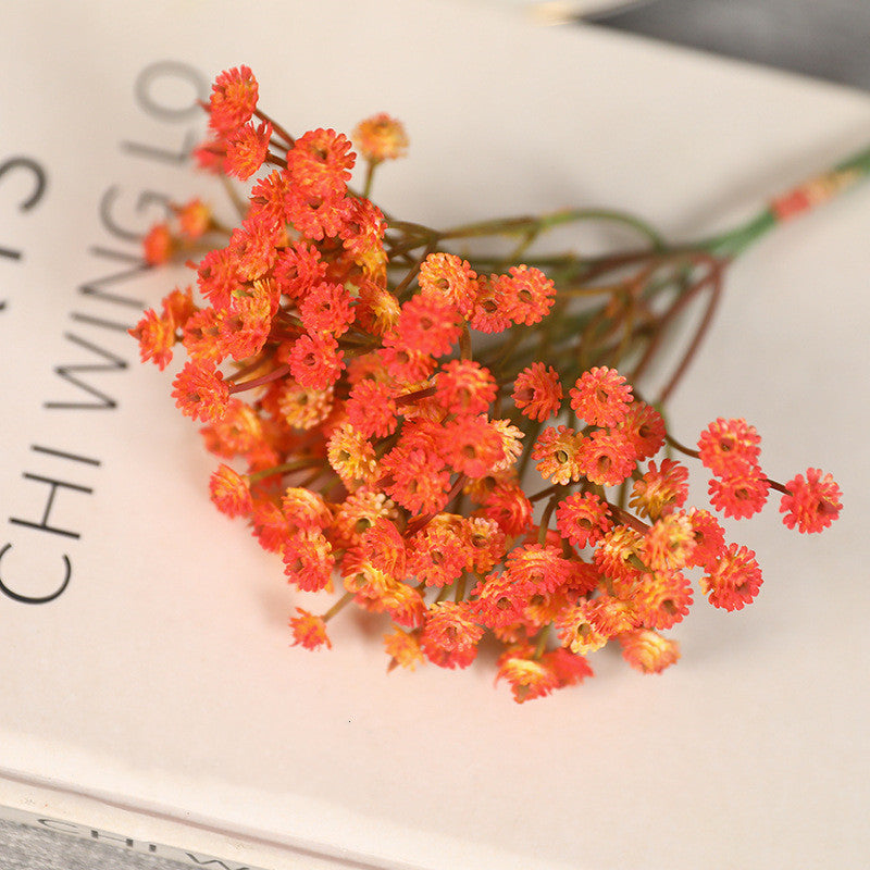 Lot de 3 tiges de gypsophile artificielles rétro d'automne de 9 pouces en vrac pour boutonnières DIY en gros 