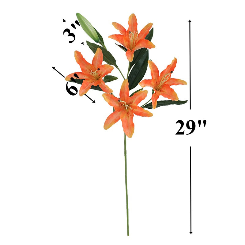 Bulk 29" Tiger Lilies Spray Stems Artificial Silk Lilies Wholesale