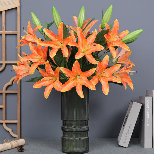 silk tiger lilies Bulk 29" Tiger Lilies Spray Stems Artificial Silk Lilies Wholesale