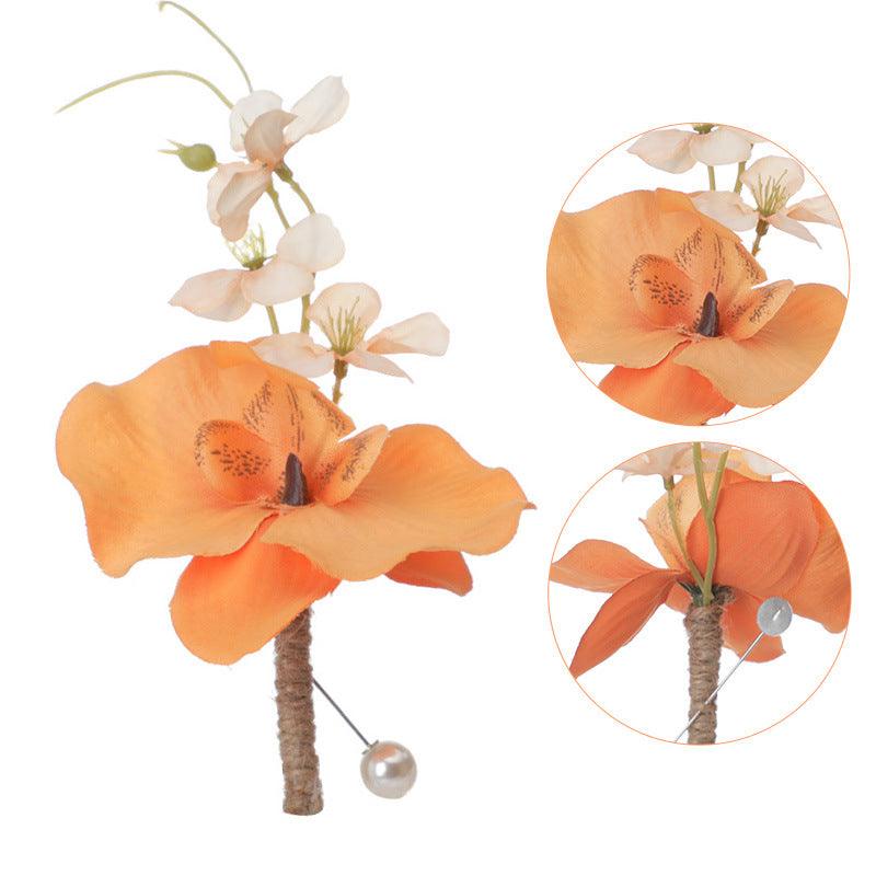 Bulk Orchid Boutonnieres for Wedding Groom and Groomsmen