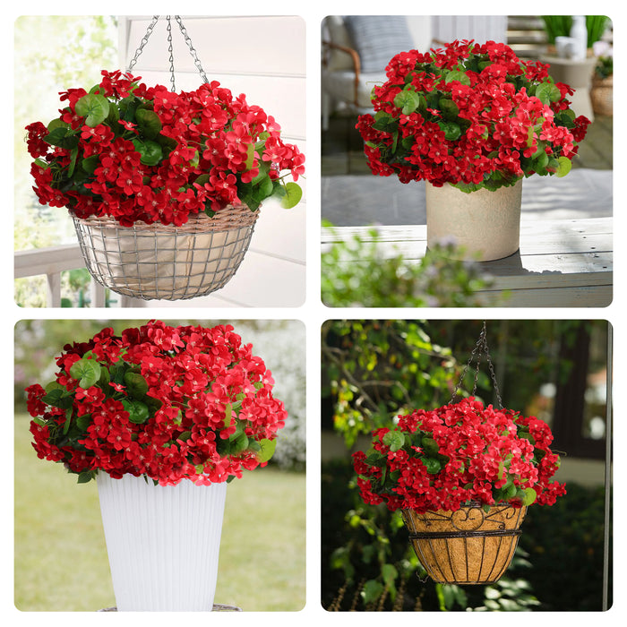 Bulk 2025 Upgraded 16” Outdoor Artificial Begonia Flowers 24 Stems UV Resistant Plants Wholesale