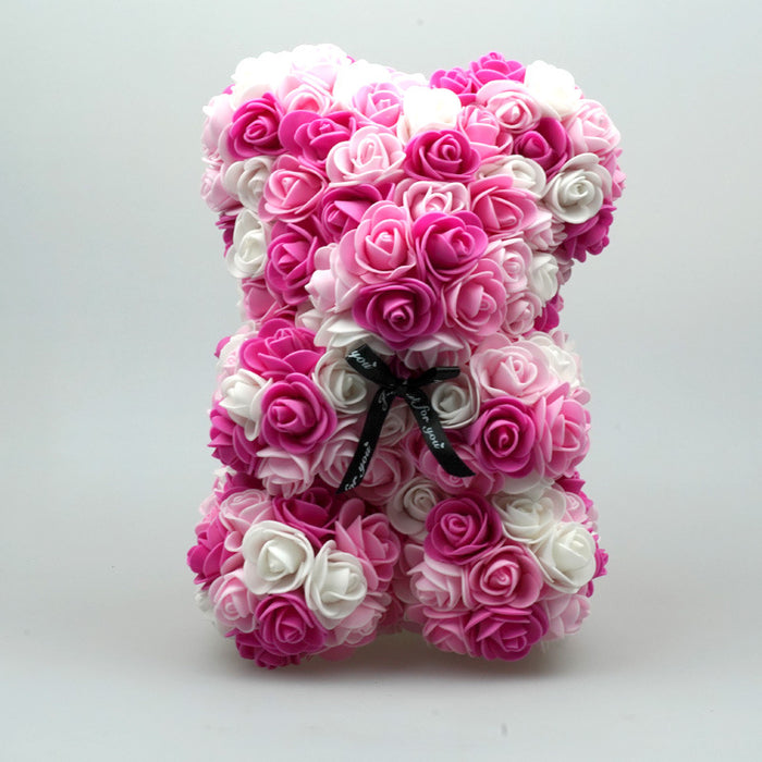 Bulk PE Rose Bear Artificial Foam Flowers Handmade Gift for Her Creative Gifts For Valentines Day Wholesale