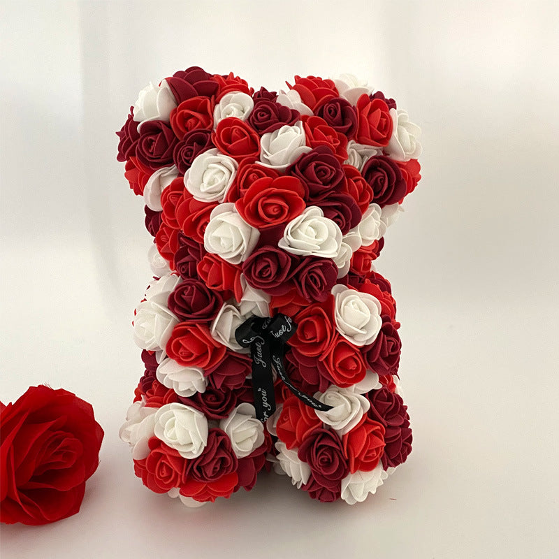 Bulk PE Rose Bear Artificial Foam Flowers Handmade Gift for Her Creative Gifts For Valentines Day Wholesale