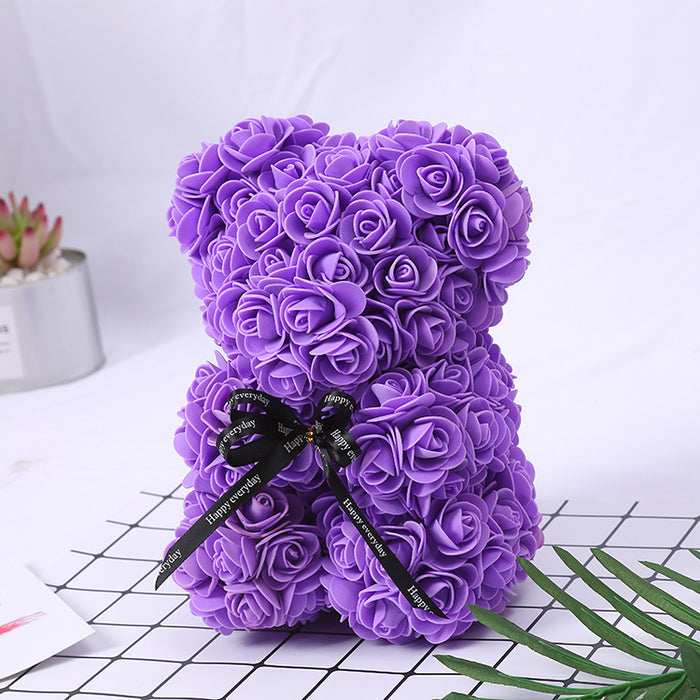 Bulk PE Rose Bear Artificial Foam Flowers Handmade Gift for Her Creative Gifts For Valentines Day Wholesale