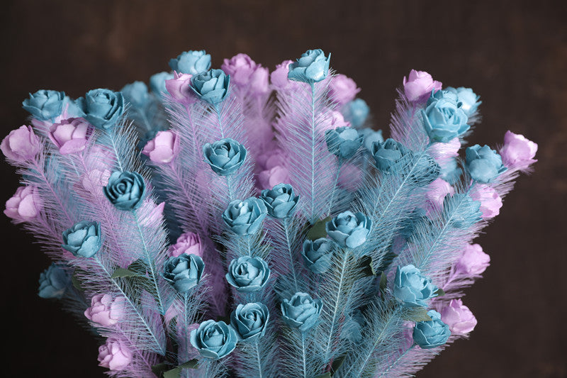 Bulk 30Pcs 21" PE Rose Feather Bouquet for Wedding Flower Arrangements Wholesale