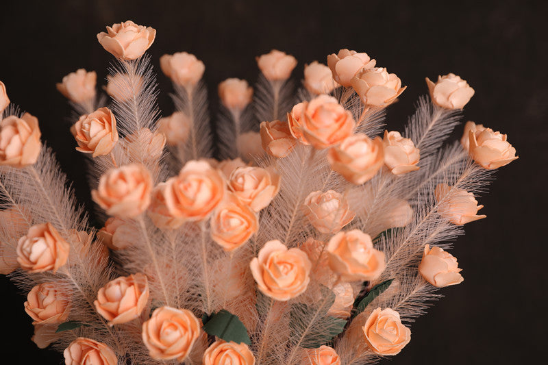 Bulk 30Pcs 21" PE Rose Feather Bouquet for Wedding Flower Arrangements Wholesale