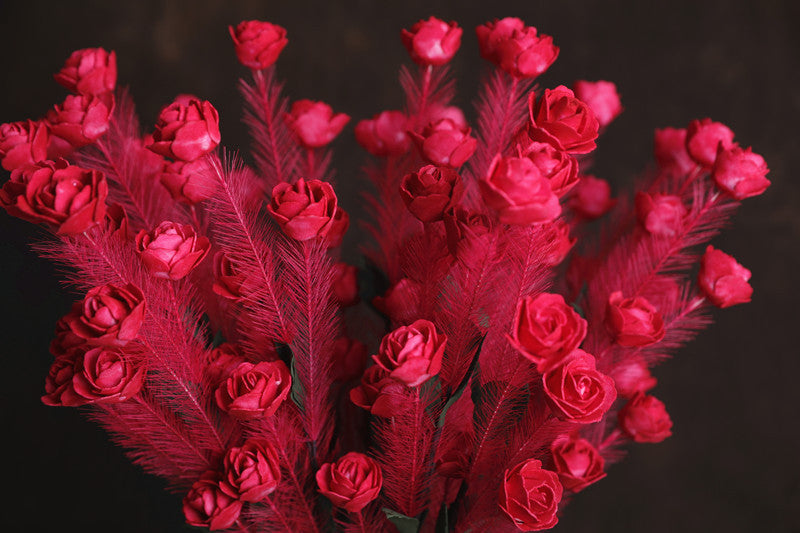 Bulk 30Pcs 21" PE Rose Feather Bouquet for Wedding Flower Arrangements Wholesale