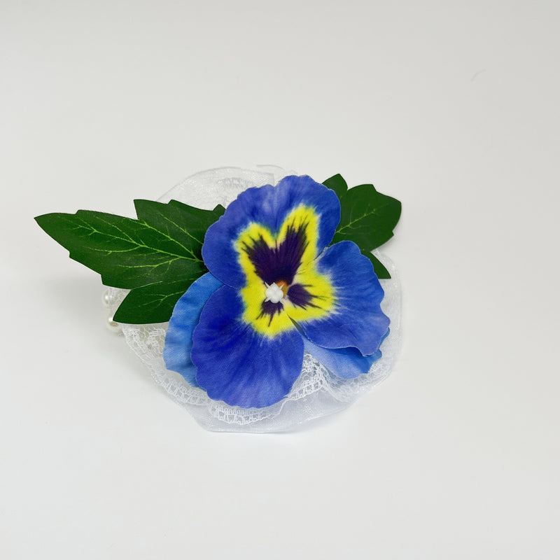 Bulk Pansy Flower Wrist Corsage Wristlet Band Bracelet and Men Boutonniere for Wedding Party Wholesale