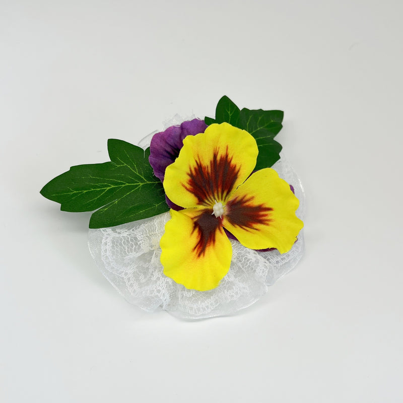 Bulk Pansy Flower Wrist Corsage Wristlet Band Bracelet and Men Boutonniere for Wedding Party Wholesale