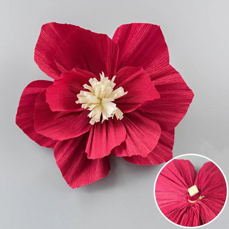 Fleurs en papier en vrac Décoration murale artificielle Fleurs en papier de soie 3D pour fête de mariage en gros