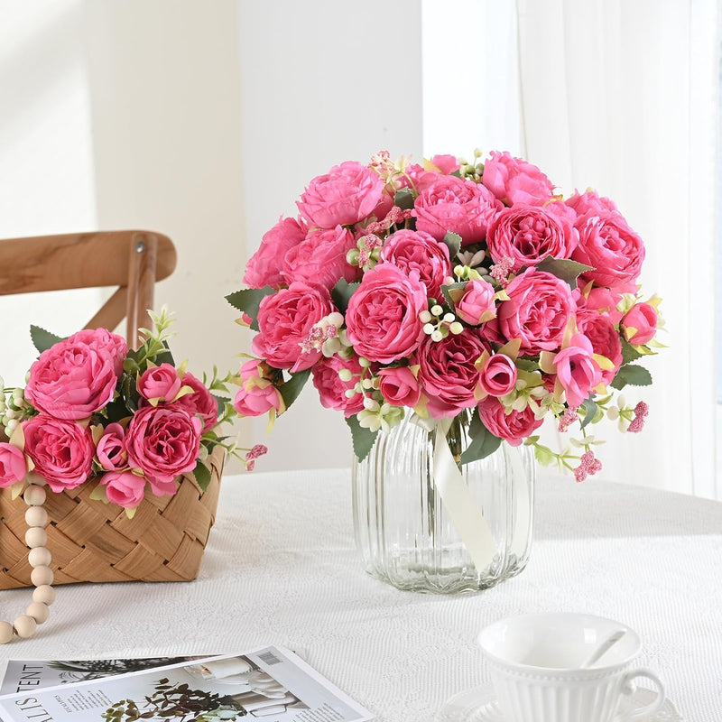Lot de 4 bouquets de pivoines artificielles de 12 pouces, vente en gros