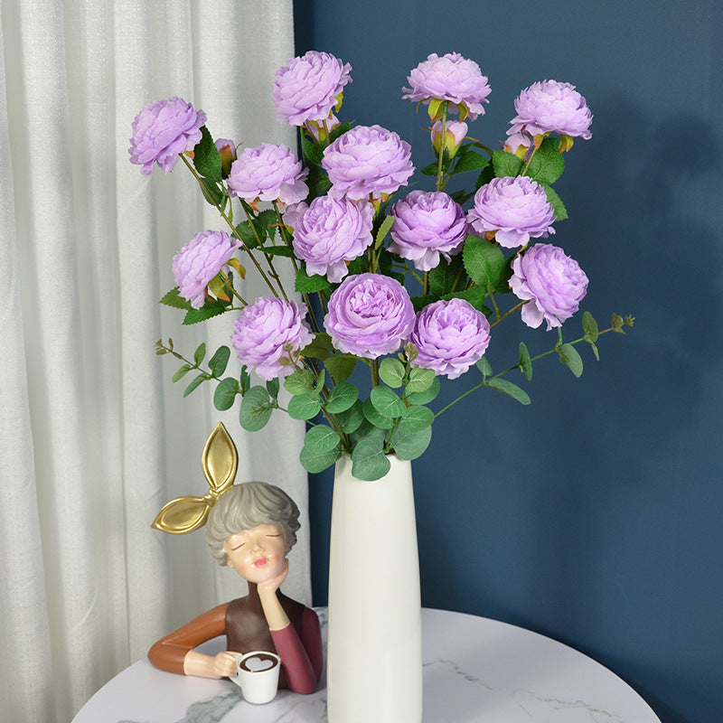 Clearance Bulk 23" Peony Stems Spray Faux Silk Flower Artificial Peony Arrangement Wholesale