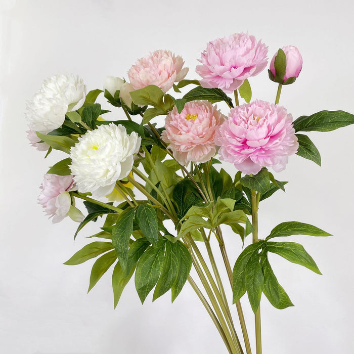 Bulk 27.5 inches Tall Peony Silk Flower Stem Faux Floral Arrangements Wholesale