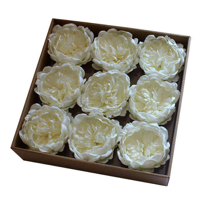 Lot de 9 grandes têtes de fleurs de savon pivoine en vrac, boîte cadeau pour maman et femme, vente en gros