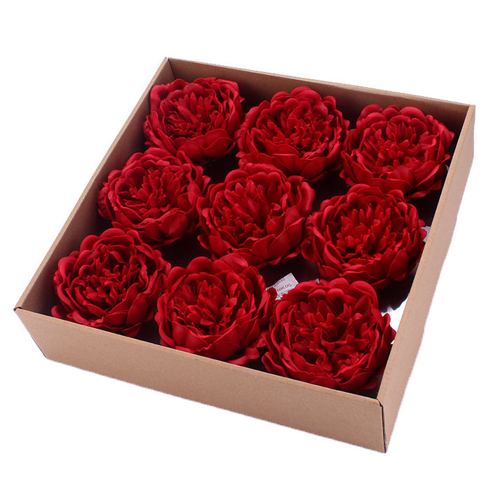 Bulk 9Pcs Large Peony Soap Flowers Heads Box Gifts for Mom Women Wholesale