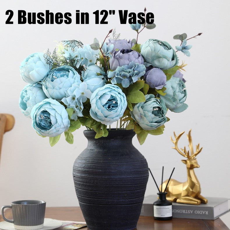 Bulk 16-Color 18" Peony Bush Bouquet with Mixed Silk Flowers Ideal for Events & Decor Wholesale