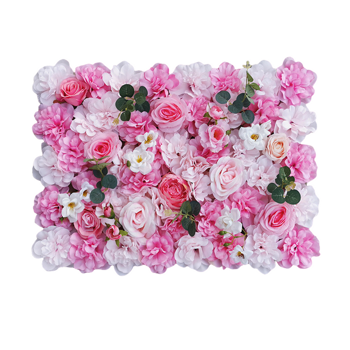 Bulk Flower Wall Panels 24 x 17 Inch 3D Silk Rose Peony Floral Wall Decorative Wholesale