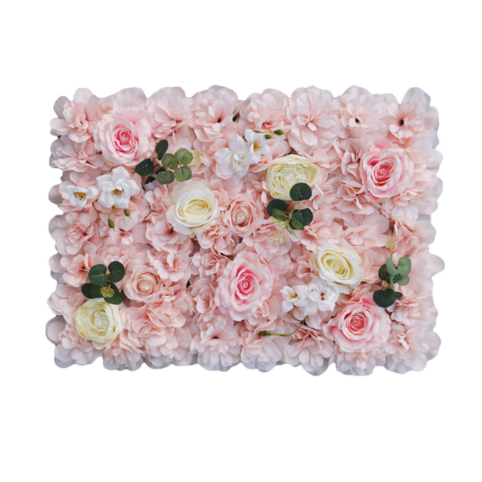 Bulk Flower Wall Panels 24 x 17 Inch 3D Silk Rose Peony Floral Wall Decorative Wholesale