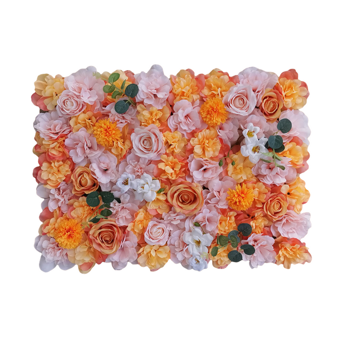 Bulk Flower Wall Panels 24 x 17 Inch 3D Silk Rose Peony Floral Wall Decorative Wholesale