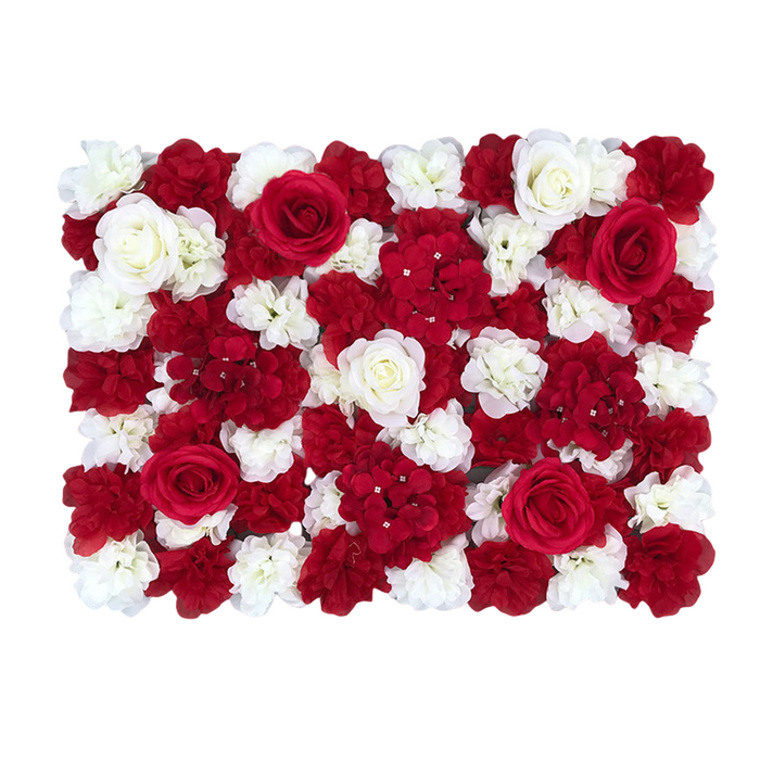 Bulk Flower Wall Panels 24 x 17 Inch 3D Silk Rose Peony Floral Wall Decorative Wholesale