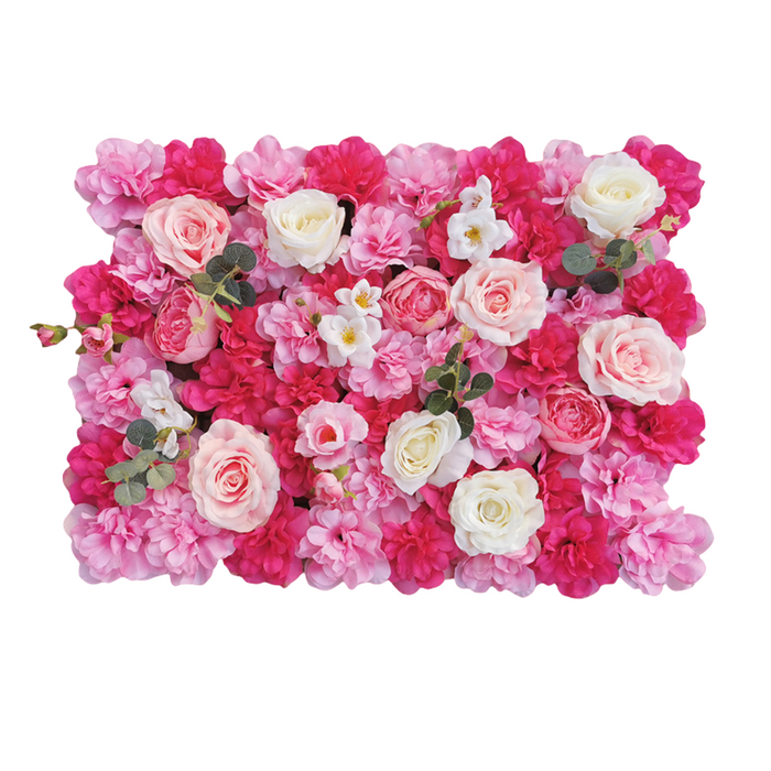 Bulk Flower Wall Panels 24 x 17 Inch 3D Silk Rose Peony Floral Wall Decorative Wholesale