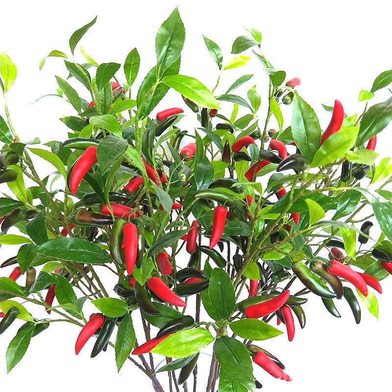 Bulk 39 inches Tall Pepper Spray Stems With Leaves Artificial Vegetable Plants Wholesale