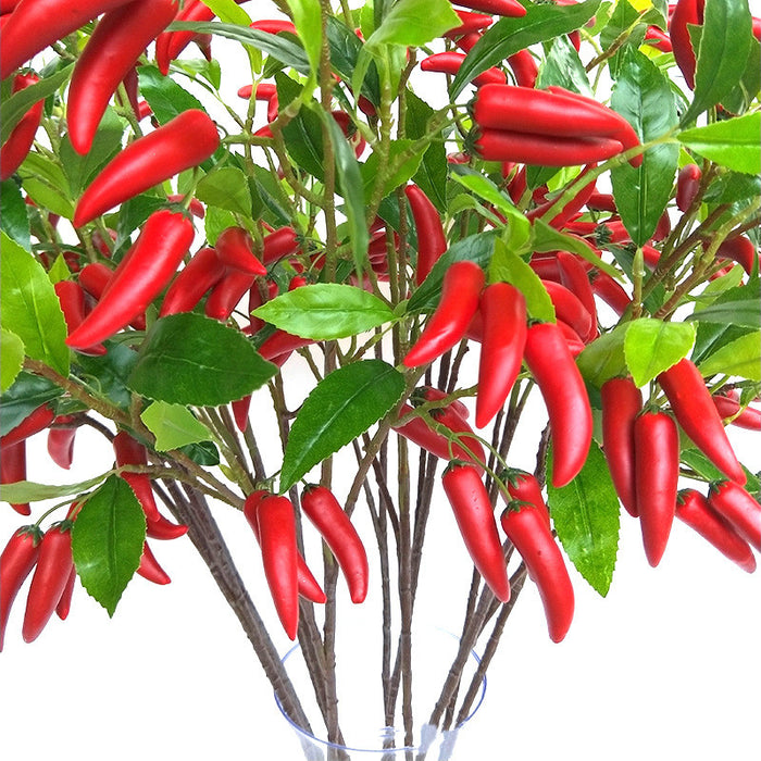 Bulk 39 inches Tall Pepper Spray Stems With Leaves Artificial Vegetable Plants Wholesale