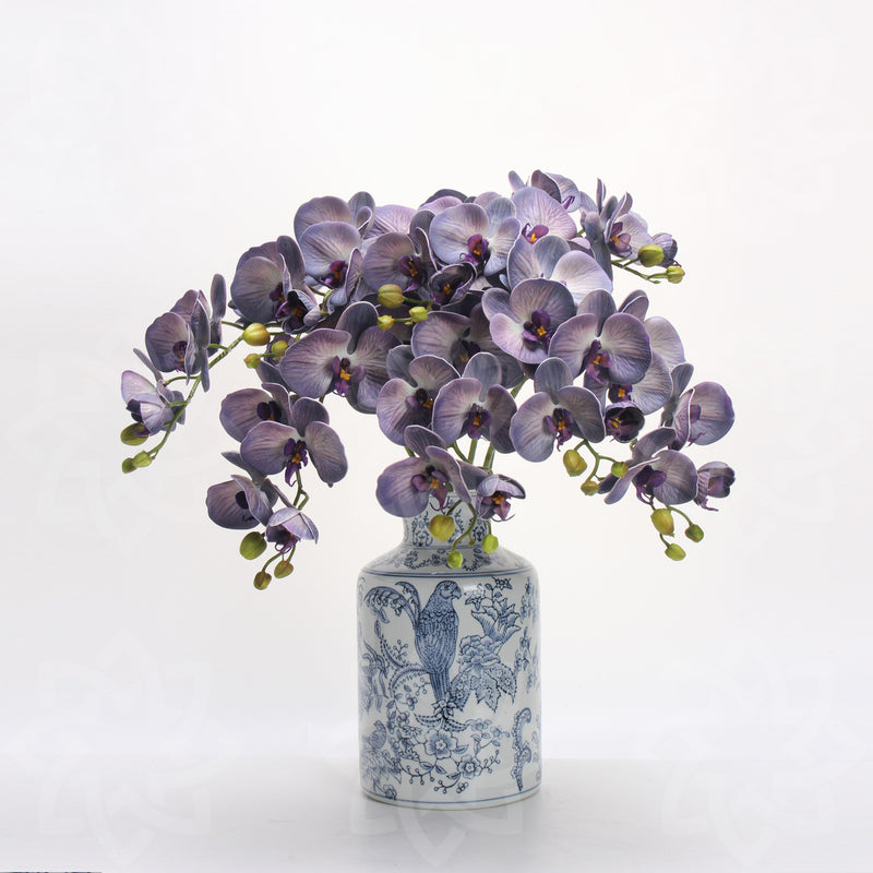 Tiges d'orchidées papillon Phalaenopsis rétro avancées de 27 pouces en vrac Fleurs au toucher réel Vente en gros