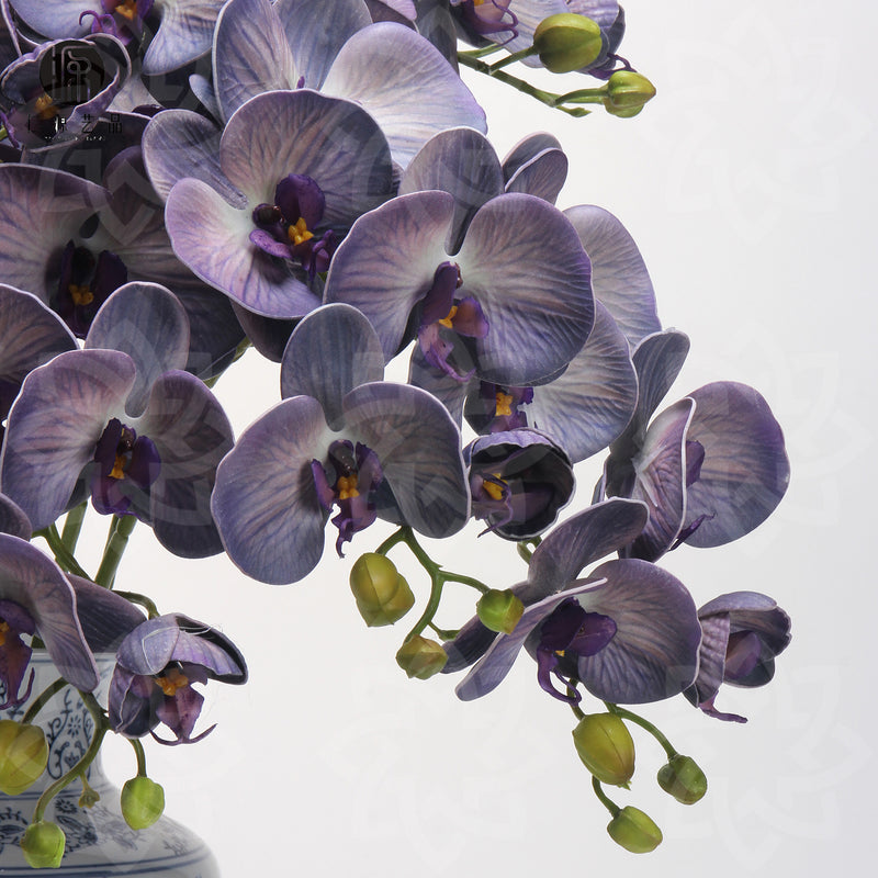 Tiges d'orchidées papillon Phalaenopsis rétro avancées de 27 pouces en vrac Fleurs au toucher réel Vente en gros