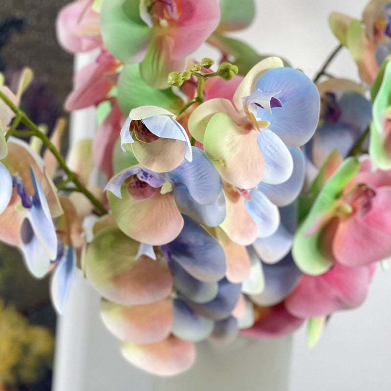 Bulk Exclusive Gradient Plastic Orchids Stem Phalaenopsis Flowers Artificial Wholesale
