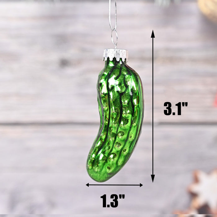 Bulk 3.1 Inch Pickle Glass Ornament Christmas Ornaments Wholesale