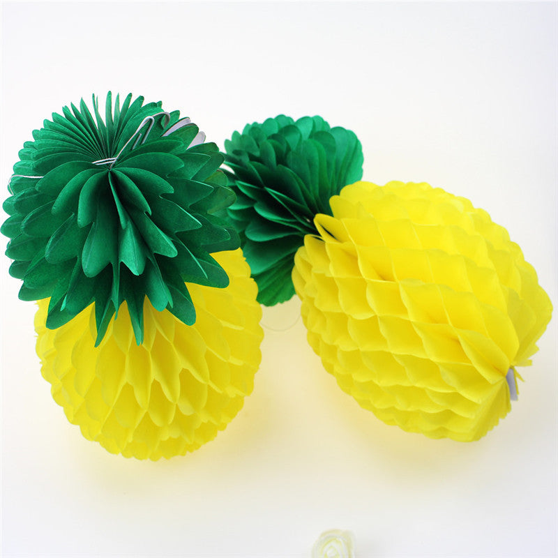 Bulk 2Pcs Hanging Paper Pineapple Honeycomb for Hawaiian Luau Party Supplies Favors Wholesale