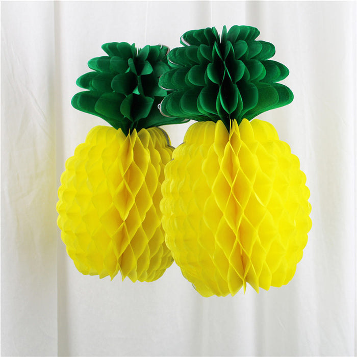 Bulk 2Pcs Hanging Paper Pineapple Honeycomb for Hawaiian Luau Party Supplies Favors Wholesale
