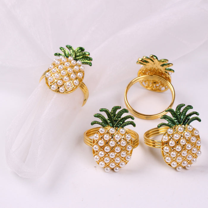 Bulk Set of 6pcs Pineapple Napkin Rings Hawaiian Luau Party Supplies Favors Wholesale