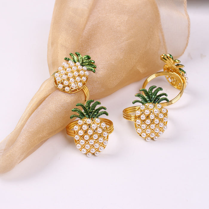 Bulk Set of 6pcs Pineapple Napkin Rings Hawaiian Luau Party Supplies Favors Wholesale