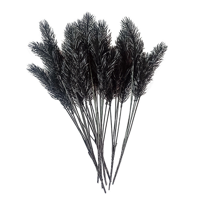 Bulk 10 Bundles Pine Needle Bush Stems Halloween Black Plants Artifici ...