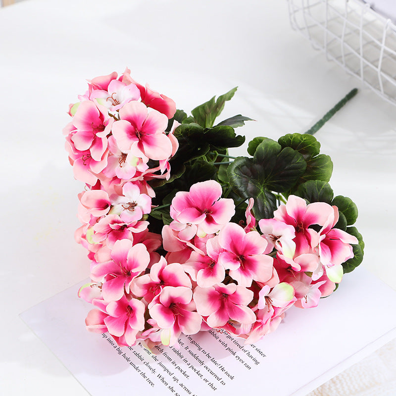 Bulk Artificial Geranium Flowers Bush Plants Hanging UV Resistant Garland Wholesale